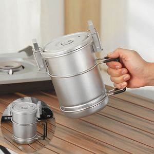 Marmite de camping portable multifonctionnelle pour l'extérieur facile à nettoyer Ensemble de marmites à vapeur en acier inoxydable pour le camping - Product Image 3