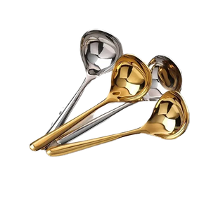 Hàn Quốc 304 Thép Không Gỉ Thân Thiện Với Môi Lẩu Súp Môi Múc Sáng Tạo Dài Xử Lý Cần Thiết Dày Muỗng Cho Khách Sạn Nhà Laser - Product Image 2