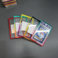 Plaque de protection arrière en TPU à paillettes dégradées 35pt pour cartes gradées, avec plaque en acrylique transparente pour cartes PSA