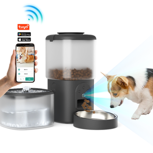 Fábrica <span class=keywords><strong>Pet</strong></span> Supply 2 em 1 Inteligente Cat Dog Alimentador e Fonte De Água WIFI Controle Remoto Timing Automático <span class=keywords><strong>Pet</strong></span> Alimentador Dispenser - Product Image 1