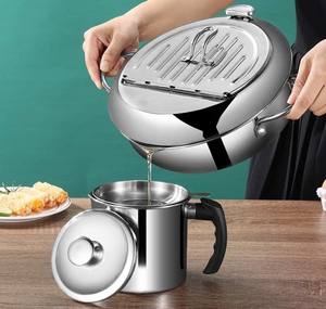 Deep Fryer <strong>Pot</strong> Stainless Steel Japanese Stile Frying <strong>Pot</strong> with Temperature Control and Oil Filter Rack Lid for French Fries <strong>Fish</strong> - Product Image 5