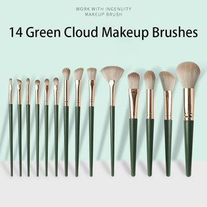Juego <span class=keywords><strong>de</strong></span> Brochas <span class=keywords><strong>de</strong></span> Maquillaje Green Cloud <span class=keywords><strong>de</strong></span> 14 Piezas, Pelo <span class=keywords><strong>de</strong></span> Nailon, Tubo <span class=keywords><strong>de</strong></span> Alúmina, Súper Suaves, No Irritantes, para Rostro y Ojos, Herramienta <span class=keywords><strong>de</strong></span> Maquillaje para Mujer - Product Image 5