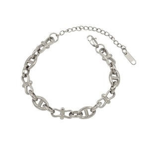 TG collana senza tempo in acciaio inox eleganza fibbia con catena a maglie Marine placcata in oro sofisticati gioielli nautici - Product Image 2