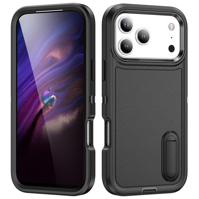 Tough Armor Matte Slim Case with Stand Designed for iPhone 17 Pro Max Accessories Shockproof Protective Heavy Duty Hard Cover