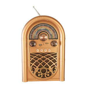 Radio Portátil Retro Multibanda FM AM SW de Fábrica, 18.8x11.3x29.1CM, USB, Tarjeta TF, Recargable, Color Madera, para Decoración del Hogar - Product Image 2