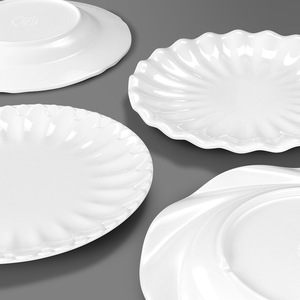 จานเมลามีนสีขาวทรงกลม สีพื้น สำหรับโรงแรม ร้านอาหาร งานเลี้ยง - Product Image 1