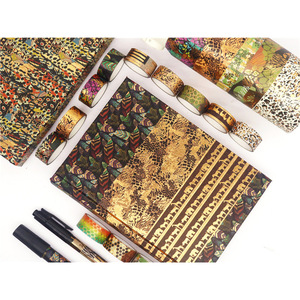Animal Print Washi Tape 12 <b>Rolls</b> Gold Foil Leopard Pattern Craft Decor Gift <b>Wrap</b> Supplies - Product Image 4