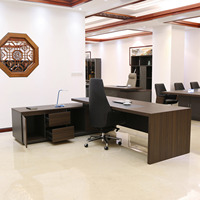 Meubles de bureau de direction modernes et luxueux en forme de L, ensemble de table de direction, bureau de direction