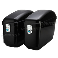 1 Paire de Sacoches Latérales Universelles 30L Noir/Blanc pour Moto, Valises Rigides pour Réservoir, Sacoche de Selle Cruiser pour Harley Honda