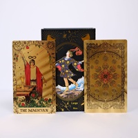 Jeu de tarot Rider Waite en feuille d'or 12x7cm, édition collector hautement esthétique, 78 cartes, imperméable, jeu de tarot en feuille d'or pour débutants