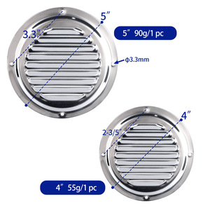 Cubierta de ventilación redonda de acero inoxidable de 101 mm (4 pulgadas) con salida de aire con rejilla para uso marino en embarcaciones - Product Image 3