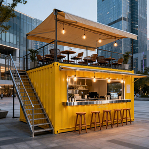 Conteneur maritime contemporain pour café-restaurant, cuisine extérieure - Conteneur mobile robuste et durable pour boutique de café - Product Image 1