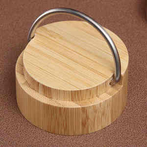 Termo de Bambú Personalizado Estilo Europeo Americano, Doble Capa de Acero Inoxidable, Antiderrames, Ecológico, con Asa y Tapa - Product Image 3