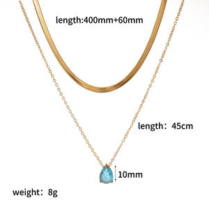 레이어링 쇄골 체인 컬러풀 지르콘 12월 금 탄생석 목걸이 여성용 - Product Image 6