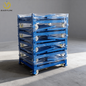 Easylink- Kontainer Palet Lipat Tugas Berat yang Dapat Disesuaikan Dengan Roda (Caster) dan Dapat Ditumpuk untuk Gudang dan Transportasi Logistik - Product Image 4