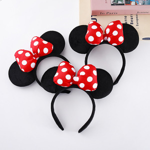 Fascia per capelli YHM più venduta, fiocco carino Minnie Mouse, accessorio per capelli in tessuto, fatto a mano, per donne e bambini, per lavarsi il viso, per foto - Product Image 4