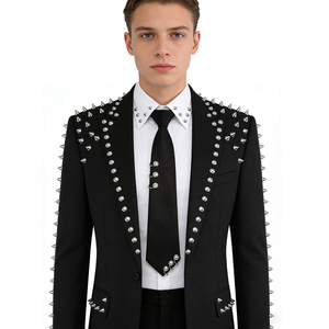 Corbata Circular Negra con Decoración de Remache de Anillo, Sin Nudo, para Hombres y Mujeres, Uniforme JK, Venta al por Mayor - Product Image 2