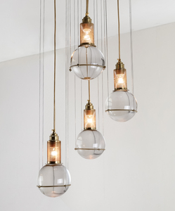 Moderna lámpara de araña lluvia de meteoritos luz claro bola de cristal colgante lámpara para sala de restaurante - Product Image 5