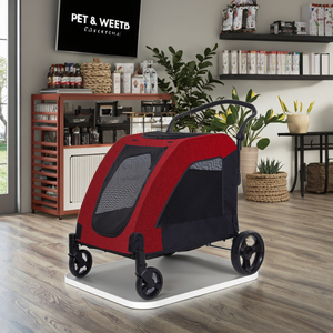 Factory Sale Foldable Extra Large <b>Dog</b> <b>Stroller</b> Custom Color 30 kg Capacity Transparent Fashionable Oxford Fabric Portable Cats - Product Image 2