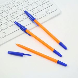 Wholesale Bonvan BV-PS114 Plastic Back to School Student <b>Cheap</b> Simple Yellow Ball Point Pen 1.0 mm Writing Width Custom Logo - Product Image 1
