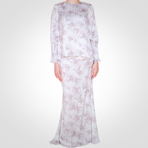 Conjunto de Eid para Mujer SIPO, Moderno Baju Kurung Recto de Fibra de Poliéster, Bordado Modesto con Estampado Floral, Detalles Fruncidos, Gran Venta - Product Image 6