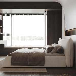 เตียงปรับระดับได้ขนาดควีนไซส์สุดหรู พร้อมหัวเตียงกำมะหยี่แบบติดกระดุม ดีไซน์ทันสมัย โครงไม้สักเป็นมิตรกับสิ่งแวดล้อม สำหรับห้องนอน - Product Image 4