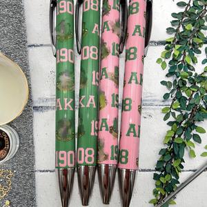 Greek Sorority Custom <b>White</b> Ballpoint <b>Pen</b> Plastic with Metal Heat Transfer Sublimation Personalized for Students in School - Product Image 2