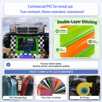 Structure gonflable combinée Monster Truck en PVC de qualité commerciale pour événements et fêtes, avec toboggan et château sauteur, pour location par les enfants