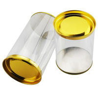 Boîte d'emballage cylindrique en plastique transparent en PVC pour animaux de compagnie, impression UV, cylindre en plastique