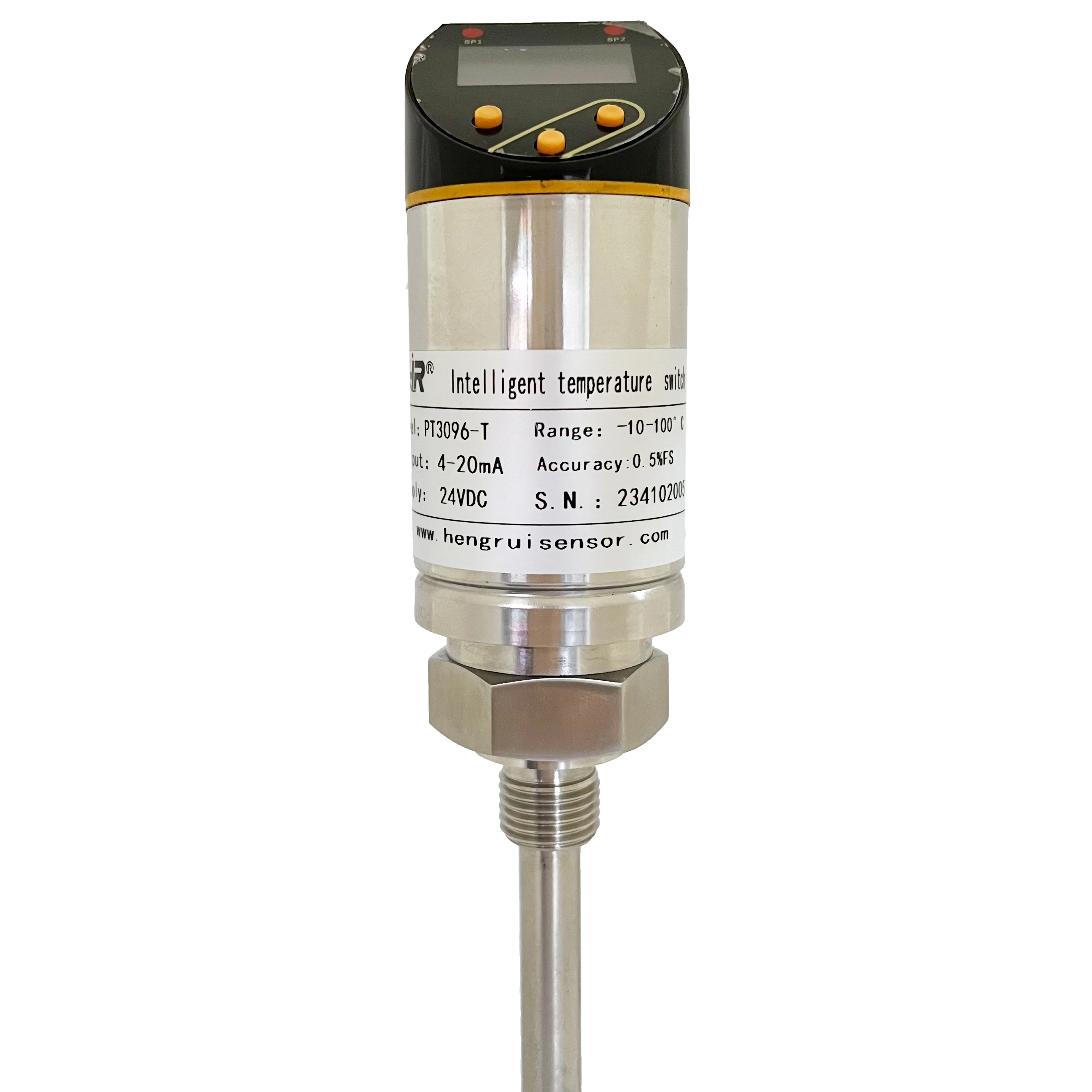 PT3096-T Electronic Temperature Switch 4LCD Display PNP/NPN Or 4-20mA 330 Rotating Display Head Electronic Pressure Switch