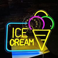 Winbo Led Neon Publicité Personnalisé Crème Glacée Donut Dessert Creative Neon Lights pour Boutique Décoration Murale Lumière Led Neon Sign