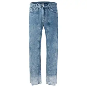 Custom Hip Hop Punk Denim Trousers Relaxed Fit Baggy Jeans Men Washing Heavy Cotton Wide Leg Denim Men's Jeans