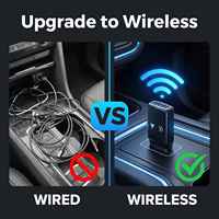 Adaptateur CarPlay sans fil OEM ODM avec logo personnalisé, usine depuis 2008, CE FCC RoHS, adaptateur multimédia automobile portable 2-en-1 D682