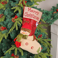 Grande pochette de Noël suspendue grande capacité pour enfants, décorations de Noël et du Nouvel An pour escalier, rampe, cheminée, sapin, sac cadeau DIY