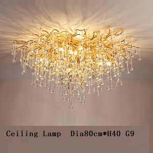 Lusso moderno plafoniera in oro con soffitto a LED a forma di albero lampadari di lusso con luce a sospensione per ristorante lampadari di cristallo