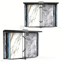 Étagère d'exposition de haute qualité pour échantillons de pierres artificielles, de quartz, de marbre et de granit, avec panneau métallique pour le retournement de pages