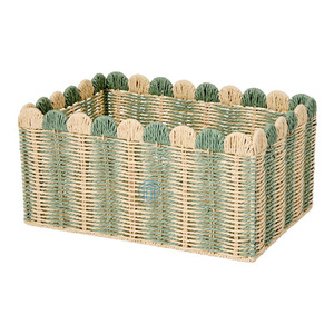 Panier de rangement naturel, panier de rangement festonné avec du papier fabriqué au Vietnam à prix compétitif - Product Image 3