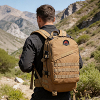 Sac à dos tactique 55L en polyester Oxford 900D haute densité, imperméable, avec système Molle pour la randonnée en extérieur
