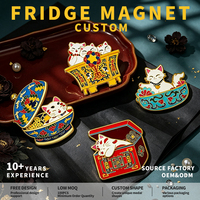 Magnifique Aimant de Réfrigérateur en Métal, Aimant de Réfrigérateur Chat Porte-Bonheur, Aimants Personnalisés avec Logo, Souvenir Culturel, Cadeau pour Commandes en Gros