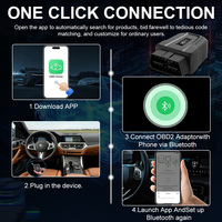 Lecteur de code de diagnostic automobile V011 certifié FCC CE RoHS, lecteur de code OBD2 sans fil Bluetooth, alarme de sécurité pour véhicule