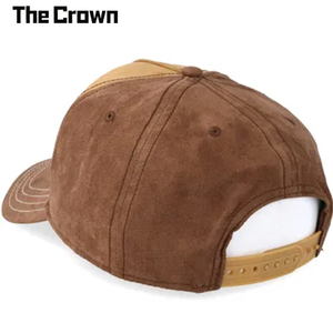 Casquette de baseball structurée à 6 panneaux en daim avec logo personnalisé, bicolore, avec patch tissé, vente en gros, fabricant - Product Image 2