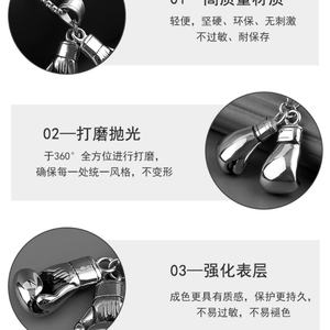 Collier Pendentif Double Gant de Boxe Personnalisé en Acier Inoxydable pour Fournisseur de Bijoux, Colliers Sportifs et de Fitness - Product Image 6