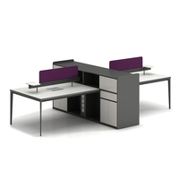 Poste de travail modulaire extensible en bois, moderne et simple, avec meuble mobile pour espace de bureau ouvert d'entreprise