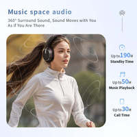 Casque Bluetooth ANC ENC, casque sans fil Bluetooth supra-auriculaire, casque à réduction de bruit intelligente, casque pliable