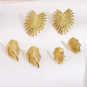 Wholesale High Quality Stainless Steel Pvd Gold Plated Earrings Trendy Women Fashion Earrings Exaggerated Fashion Women Earrings