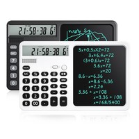 Tablette d'écriture multifonctionnelle 2-en-1 en plastique avec calculatrice vocale et grand écran pour affaires