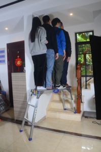 Plateforme de travail réglable en aluminium avec garde-corps, 150 kg, pliable, antidérapante, EN131, pour la construction, la rénovation, la <span class=keywords><strong>peinture</strong></span> - Product Image 6