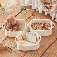 Panier de rangement en corde de coton tressée avec poignées pour organiser les étagères, le placard, les jouets pour chats, chiens et animaux de compagnie, boîte décorative