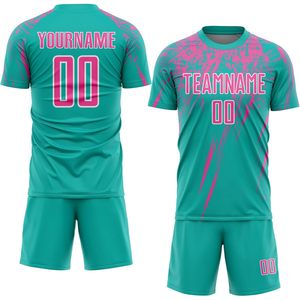 Conjunto de Camisetas de Fútbol Personalizadas, Uniformes Sublimados que Absorben la Humedad, 100% Poliéster, Manga Corta, Cuello Redondo, Unisex para Hombre y Mujer - Product Image 1
