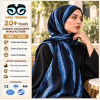 Foulard Hijab Musulman Personnalisé Imprimé pour Femme, Châle Long Personnalisé avec Logo, Vente en Gros